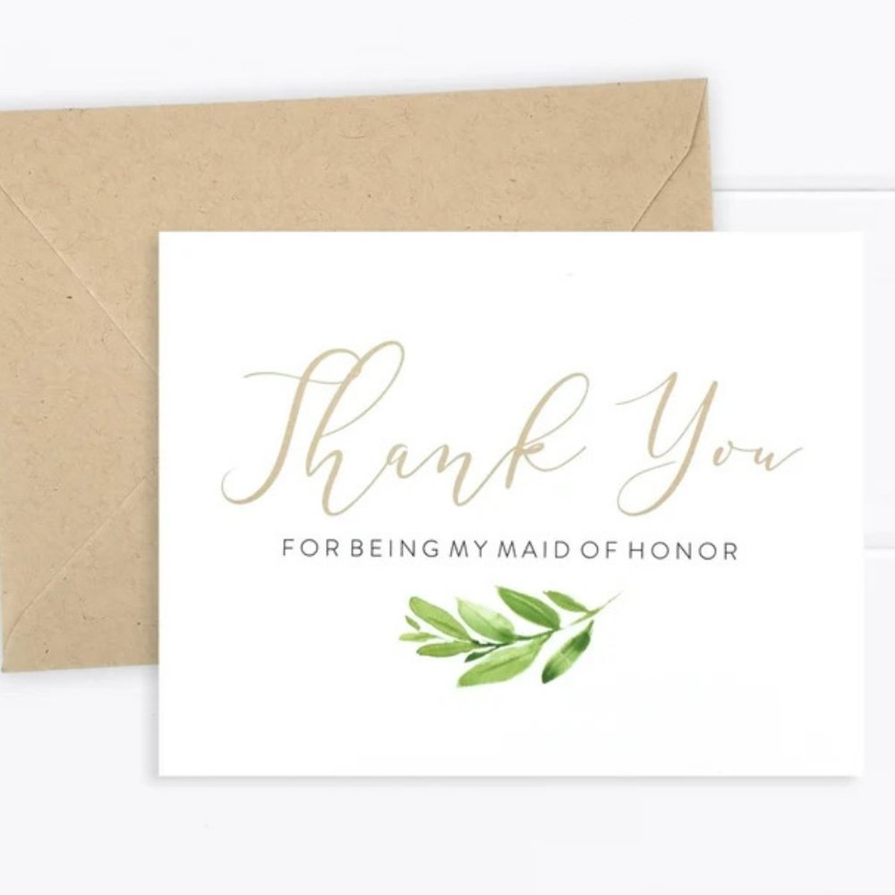Thank You For Being My Maid of Honor Card